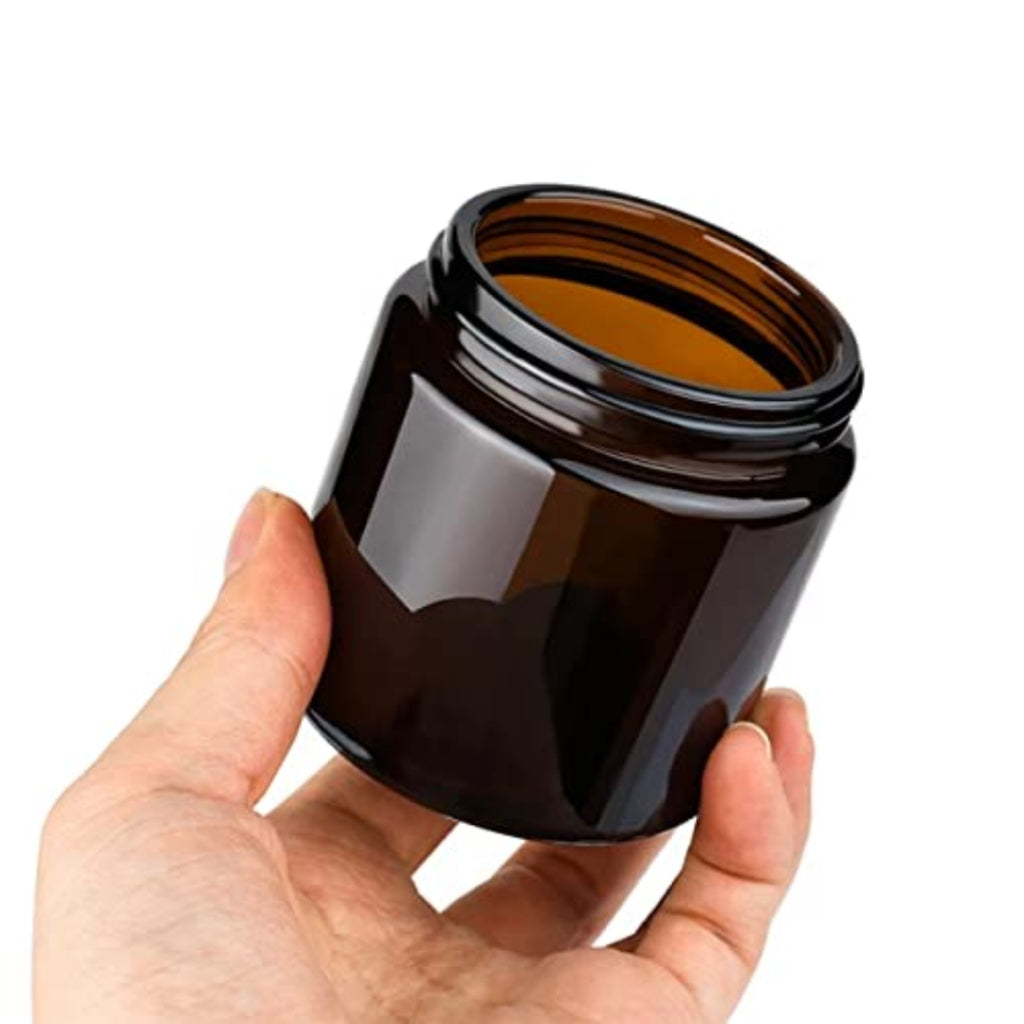 Amber and Clear Transparent Candle Jar with Aluminium Lid 60ml 100ml