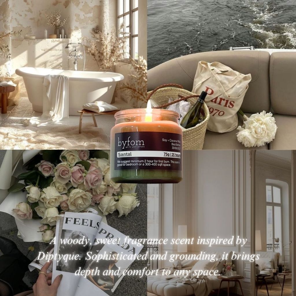 Byfom Scented Candle | Natural Wax | Door Wedding Birthday Surprise Gift Set | Lilin Wangi Aromaterapi