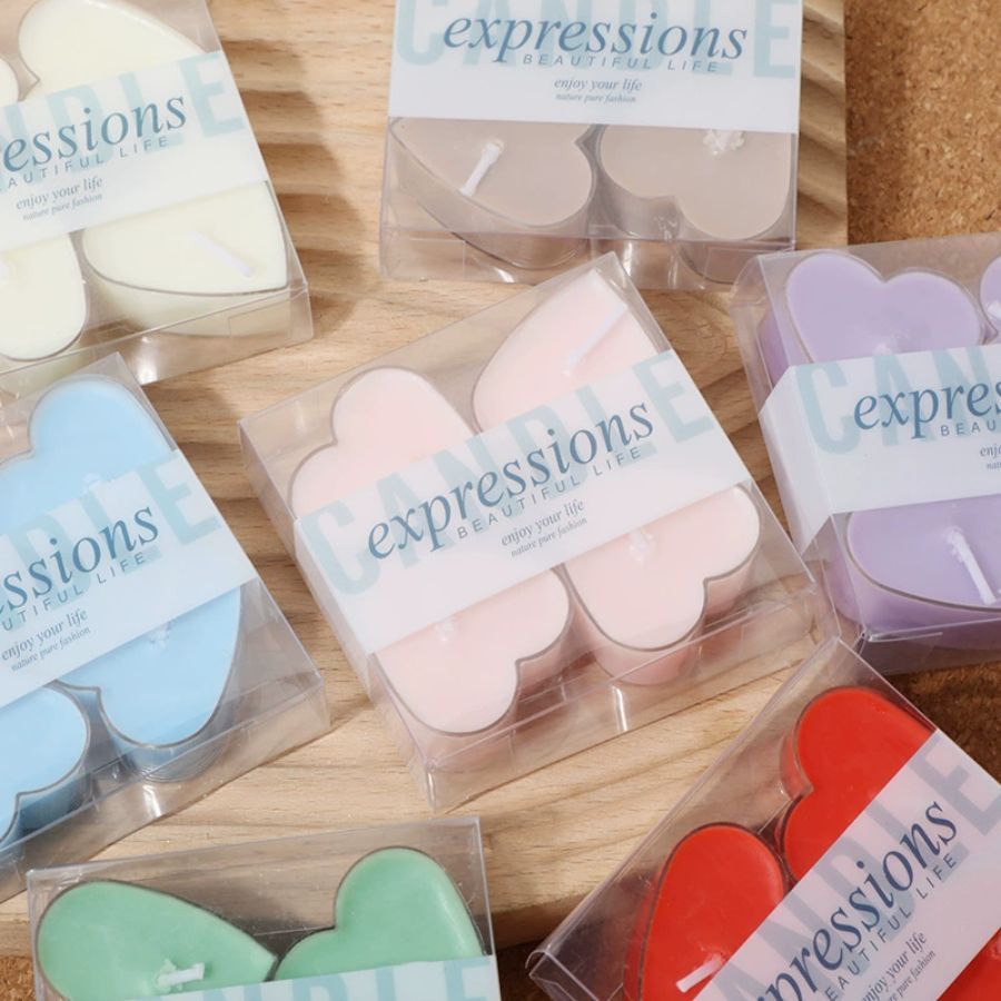 High Quality Love an Round Shape Tealight Cups Candle Containers and PVC Box