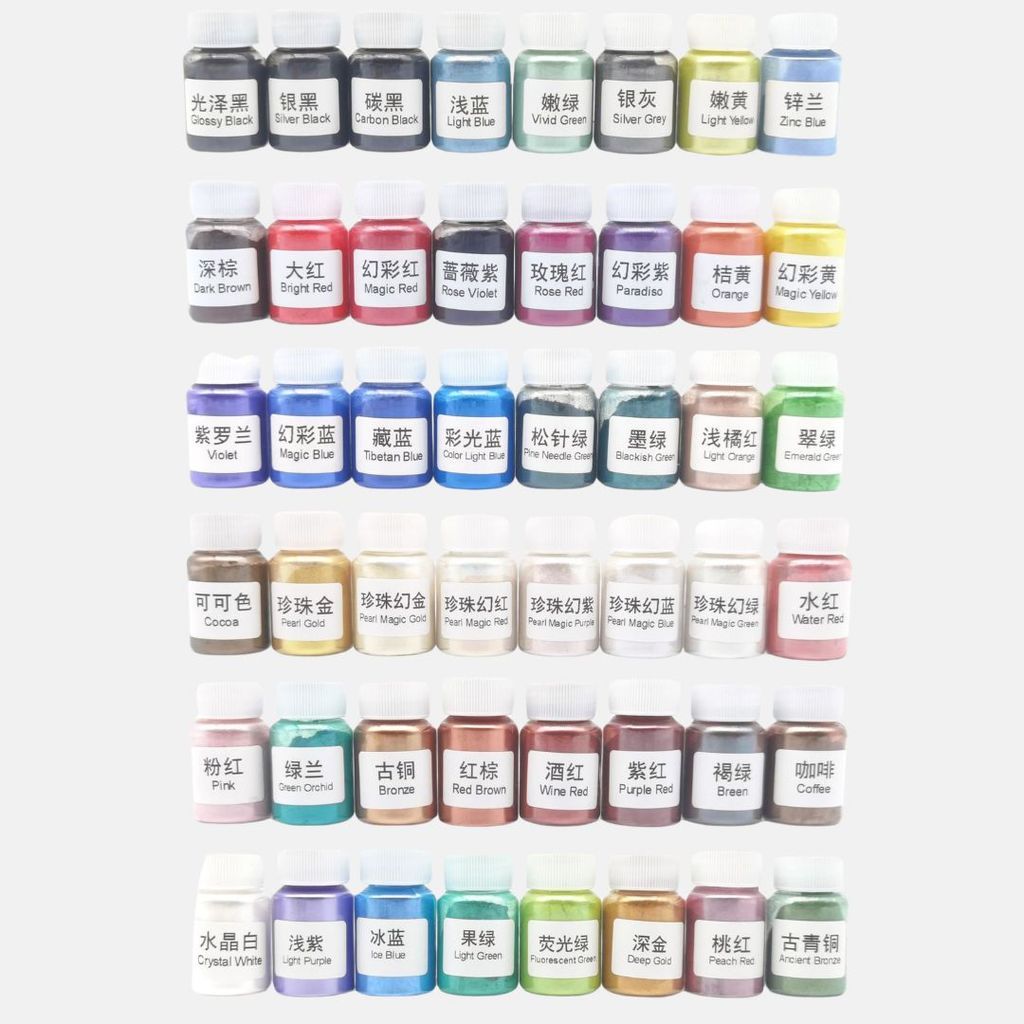 [wholesale] 25ml / 10 gram Mica Pearlescent Powder 48 colours 云母粉 珠光粉 For Slime / uv resin / epoxy resin / soap / candle