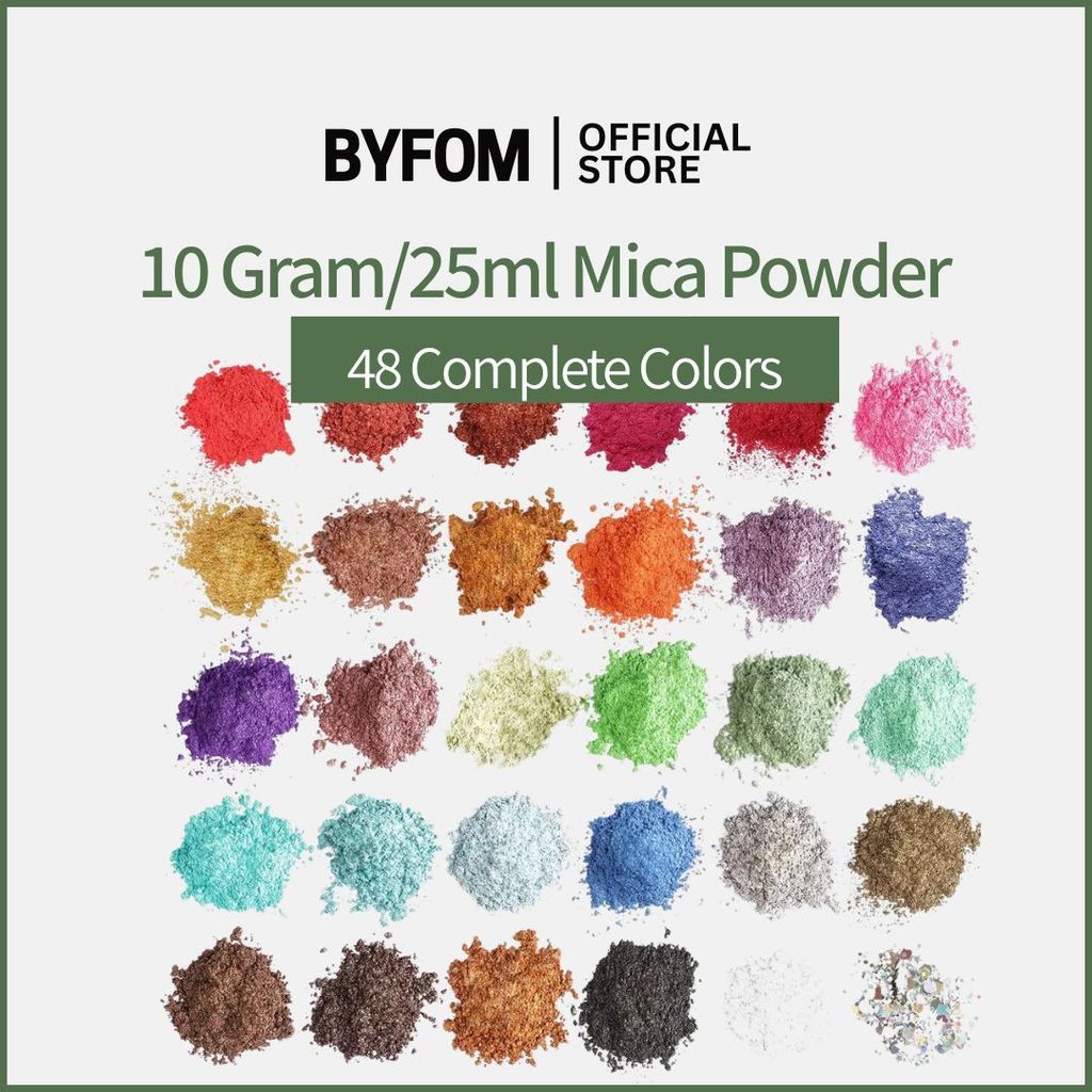 [wholesale] 25ml / 10 gram Mica Pearlescent Powder 48 colours 云母粉 珠光粉 For Slime / uv resin / epoxy resin / soap / candle