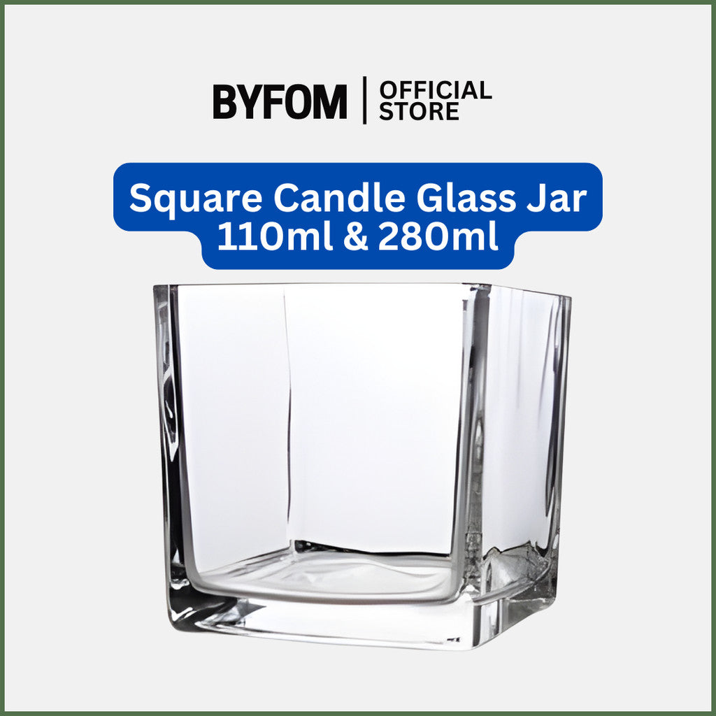 Cube Candle Glass Jar | Kaca Lilin Empat Segi  | Transparent 8x8x8 6x6x6 Glass Pot Fish Pot Glass